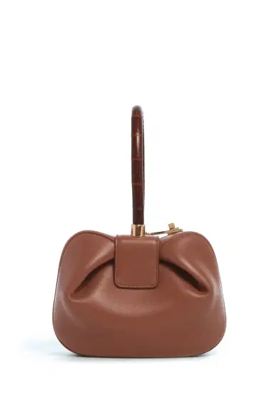 GABRIELA HEARST Nina Bag in Cognac Nappa Leather with Crocodile Leather Handle | Thumbnail 2 GABRIELA HEARST Nina Bag in Cognac Nappa Leather with Crocodile Leather Handle | Thumbnail 2