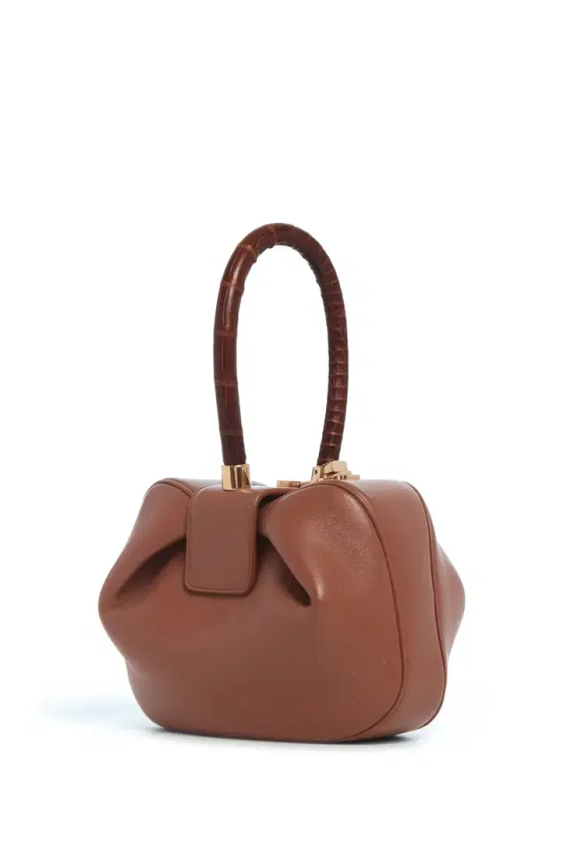 GABRIELA HEARST Nina Bag in Cognac Nappa Leather with Crocodile Leather Handle
