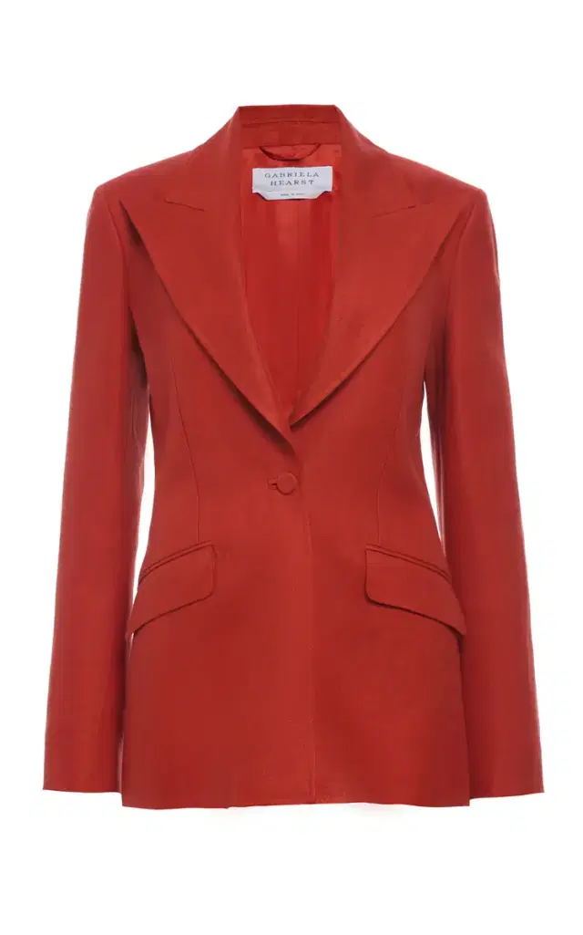 GABRIELA HEARST Leiva Blazer in Antelope Orange Linen Twill