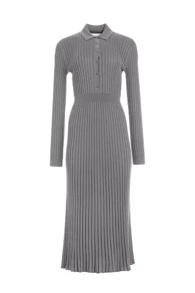 Gabriela Hearst Ardor Knit Maxi Dress in Heather Grey Cashmere Silk | Thumbnail 1