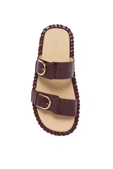 Gabriela Hearst Sage Flat Sandal in Bordeaux Crocodile Embossed Leather | Thumbnail 4 Gabriela Hearst Sage Flat Sandal in Bordeaux Crocodile Embossed Leather | Thumbnail 4