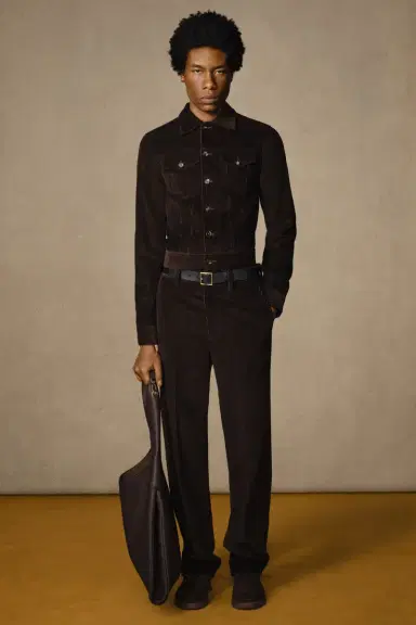 Gabriela Hearst Harold Trouser in Chocolate Fine Cashmere Corduroy | Thumbnail 2 Gabriela Hearst Harold Trouser in Chocolate Fine Cashmere Corduroy | Thumbnail 2