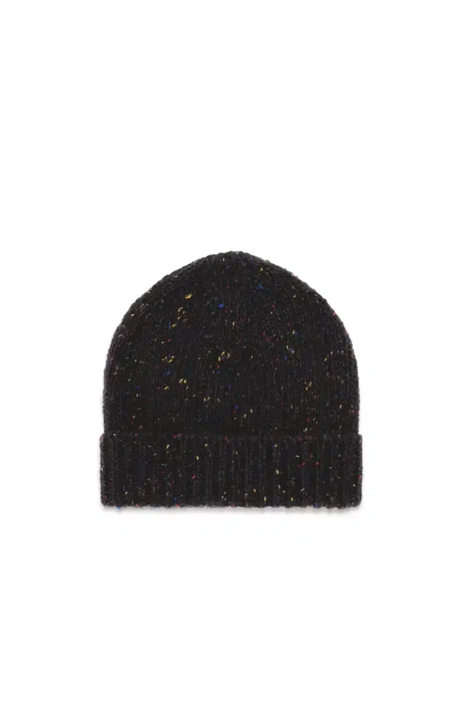 GABRIELA HEARST Hailsham Knit Hat in Charcoal Multi Speckled Aran Cashmere