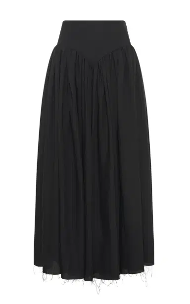 Gabriela Hearst Juniper Maxi Pleated Skirt in Black Aloe Linen | Thumbnail 1 Gabriela Hearst Juniper Maxi Pleated Skirt in Black Aloe Linen | Thumbnail 1