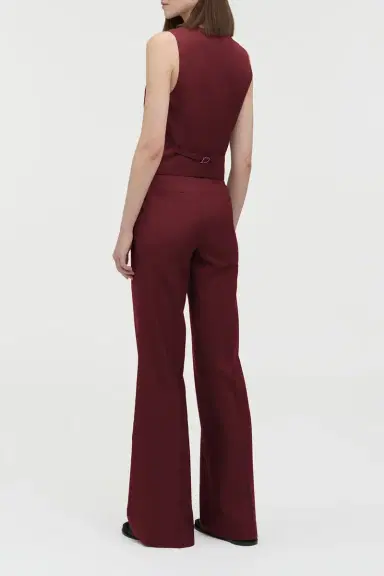 Gabriela Hearst Coleridge Vest in Bordeaux Wool Silk | Thumbnail 4 Gabriela Hearst Coleridge Vest in Bordeaux Wool Silk | Thumbnail 4