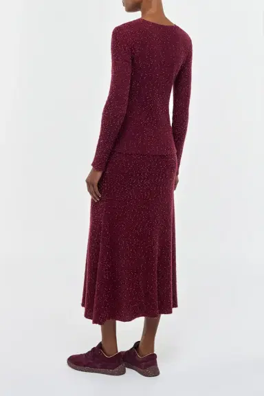 Gabriela Hearst Sabine Knit Midi Skirt in Bordeaux Beaded Cashmere Silk | Thumbnail 4