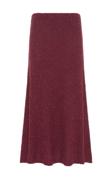 Gabriela Hearst Sabine Knit Midi Skirt in Bordeaux Beaded Cashmere Silk | Thumbnail 1