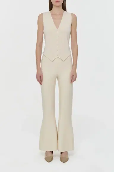 Gabriela Hearst Enso Knit Vest in Off White Merino Wool Cashmere | Thumbnail 2