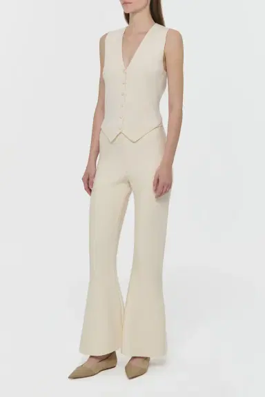 Gabriela Hearst Enso Knit Vest in Off White Merino Wool Cashmere | Thumbnail 3