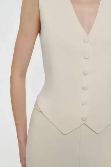 Gabriela Hearst Enso Knit Vest in Off White Merino Wool Cashmere | Thumbnail 6