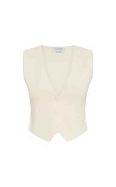 Gabriela Hearst Enso Knit Vest in Off White Merino Wool Cashmere | Thumbnail 1