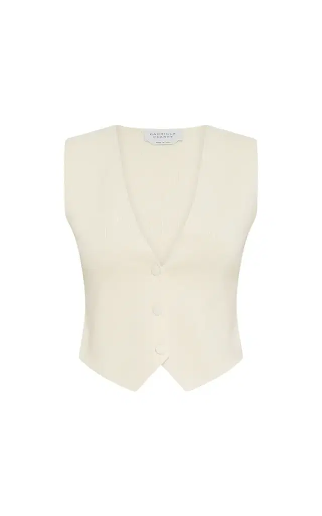 Gabriela Hearst Enso Knit Vest in Off White Merino Wool Cashmere
