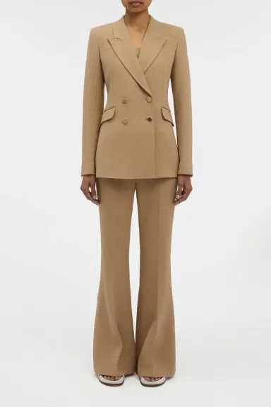 Gabriela Hearst Rhein Flare Pant in Camel Virgin Wool Crepe | Thumbnail 2 Gabriela Hearst Rhein Flare Pant in Camel Virgin Wool Crepe | Thumbnail 2