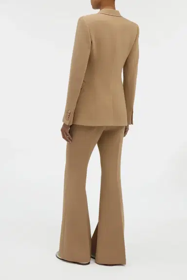 Gabriela Hearst Rhein Flare Pant in Camel Virgin Wool Crepe | Thumbnail 4 Gabriela Hearst Rhein Flare Pant in Camel Virgin Wool Crepe | Thumbnail 4