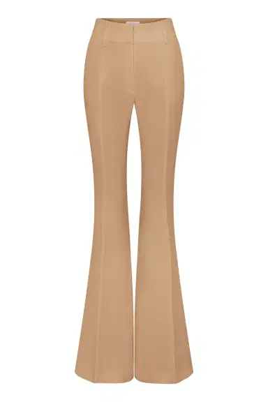 Gabriela Hearst Rhein Flare Pant in Camel Virgin Wool Crepe | Thumbnail 1 Gabriela Hearst Rhein Flare Pant in Camel Virgin Wool Crepe | Thumbnail 1