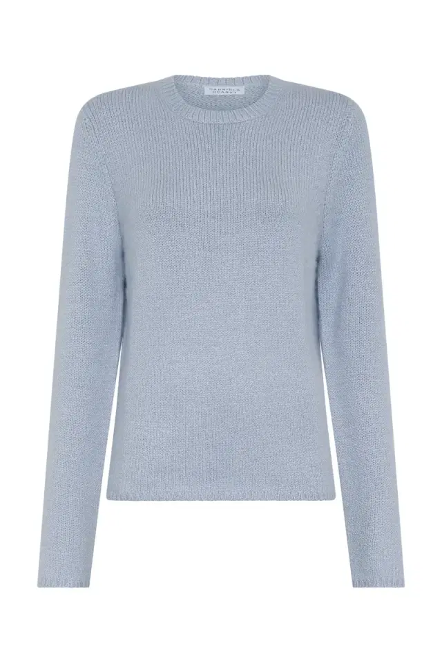 Gabriela Hearst Titus Knit Sweater in Light Blue Cashmere