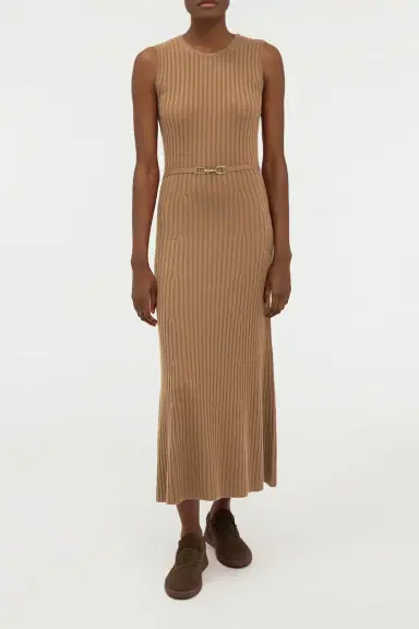 Gabriela Hearst Meier Knit Midi Dress in Camel Merino Wool Cashmere | Thumbnail 2 Gabriela Hearst Meier Knit Midi Dress in Camel Merino Wool Cashmere | Thumbnail 2