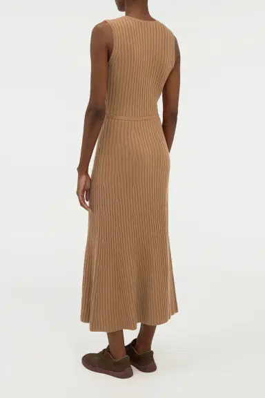 Gabriela Hearst Meier Knit Midi Dress in Camel Merino Wool Cashmere | Thumbnail 4 Gabriela Hearst Meier Knit Midi Dress in Camel Merino Wool Cashmere | Thumbnail 4