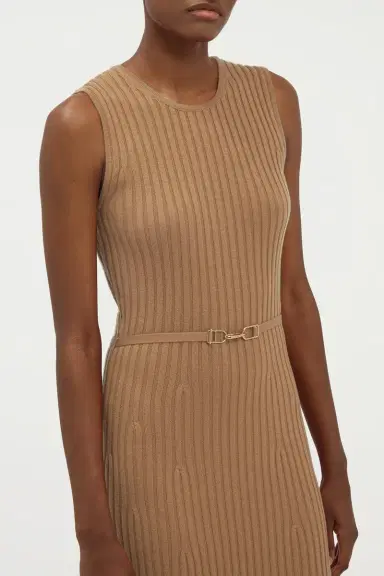 Gabriela Hearst Meier Knit Midi Dress in Camel Merino Wool Cashmere | Thumbnail 5 Gabriela Hearst Meier Knit Midi Dress in Camel Merino Wool Cashmere | Thumbnail 5