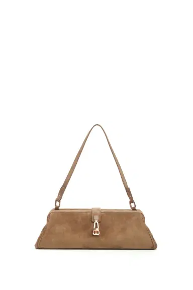 Gabriela Hearst Paola Clutch in Dark Sand Suede | Thumbnail 3 Gabriela Hearst Paola Clutch in Dark Sand Suede | Thumbnail 3