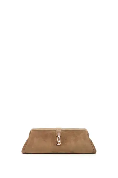 Gabriela Hearst Paola Clutch in Dark Sand Suede | Thumbnail 1 Gabriela Hearst Paola Clutch in Dark Sand Suede | Thumbnail 1