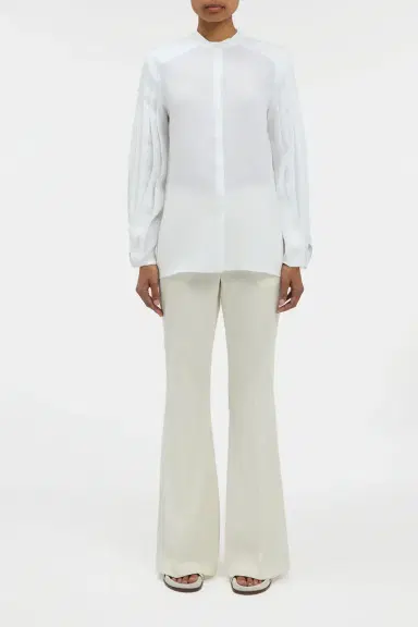 Gabriela Hearst Laetitia Blouse in White Aloe Linen | Thumbnail 2 Gabriela Hearst Laetitia Blouse in White Aloe Linen | Thumbnail 2