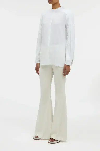 Gabriela Hearst Laetitia Blouse in White Aloe Linen | Thumbnail 3 Gabriela Hearst Laetitia Blouse in White Aloe Linen | Thumbnail 3