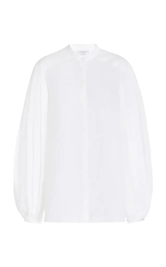 Gabriela Hearst Laetitia Blouse in White Aloe Linen