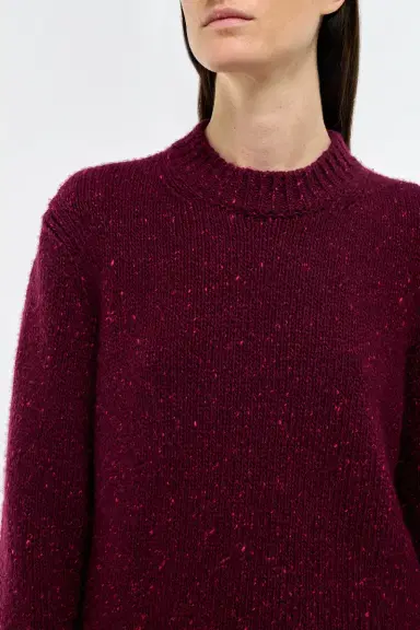 Gabriela Hearst Alfie Knit Sweater in Bordeaux Speckled Aran Cashmere | Thumbnail 6 Gabriela Hearst Alfie Knit Sweater in Bordeaux Speckled Aran Cashmere | Thumbnail 6