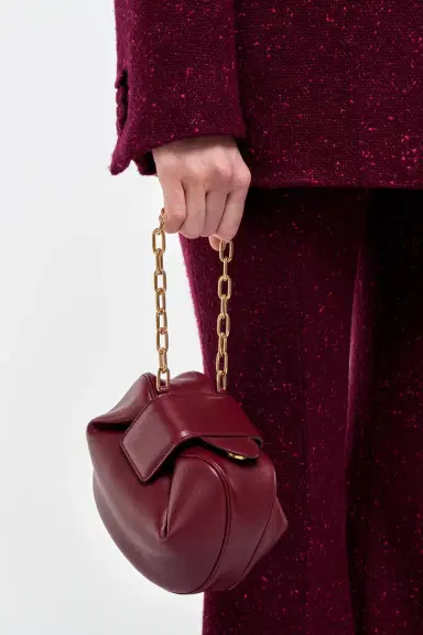Gabriela Hearst Soft Demi Clutch with Chain in Bordeaux & Fuchsia Nappa Leather | Thumbnail 2 Gabriela Hearst Soft Demi Clutch with Chain in Bordeaux & Fuchsia Nappa Leather | Thumbnail 2