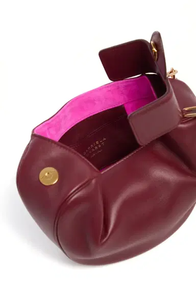 Gabriela Hearst Soft Demi Clutch with Chain in Bordeaux & Fuchsia Nappa Leather | Thumbnail 5 Gabriela Hearst Soft Demi Clutch with Chain in Bordeaux & Fuchsia Nappa Leather | Thumbnail 5
