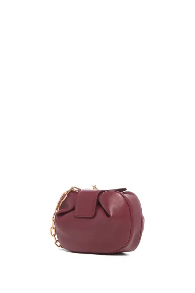 GABRIELA HEARST Soft Demi Clutch with Chain in Bordeaux & Fuchsia Nappa Leather