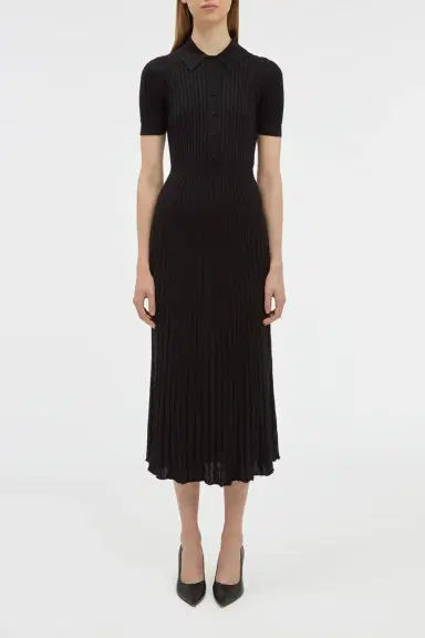 Gabriela Hearst Amor Knit Midi Dress in Black Cashmere Silk | Thumbnail 2