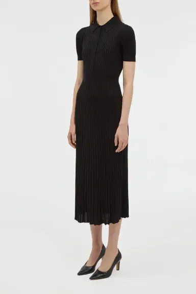 Gabriela Hearst Amor Knit Midi Dress in Black Cashmere Silk | Thumbnail 3