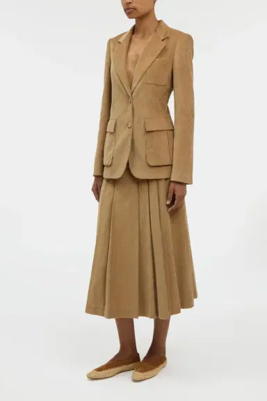 Gabriela Hearst Louisa Blazer in Camel Sea island Cotton Corduroy | Thumbnail 3 Gabriela Hearst Louisa Blazer in Camel Sea island Cotton Corduroy | Thumbnail 3