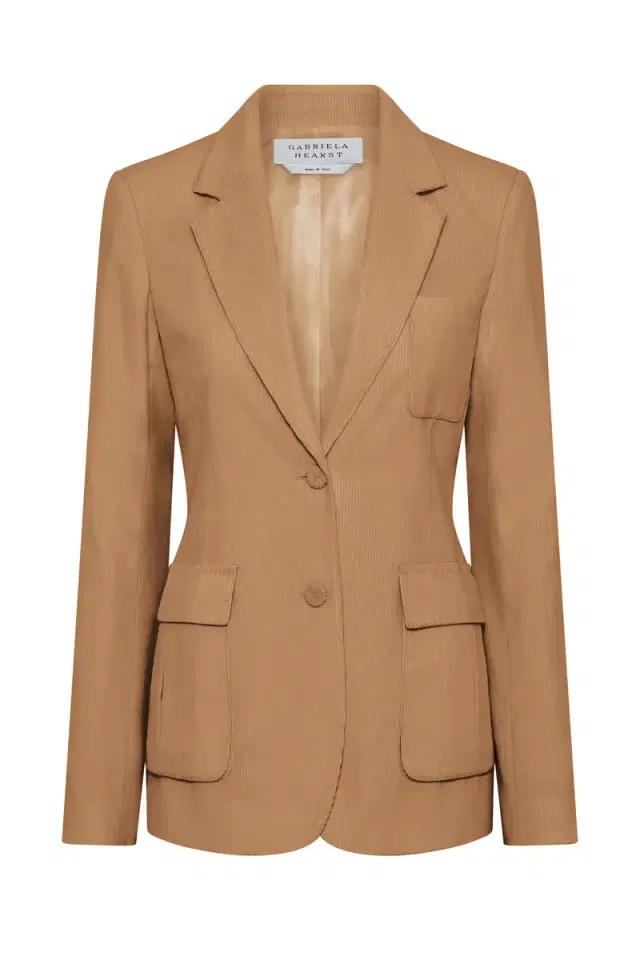 Gabriela Hearst Louisa Blazer in Camel Sea island Cotton Corduroy
