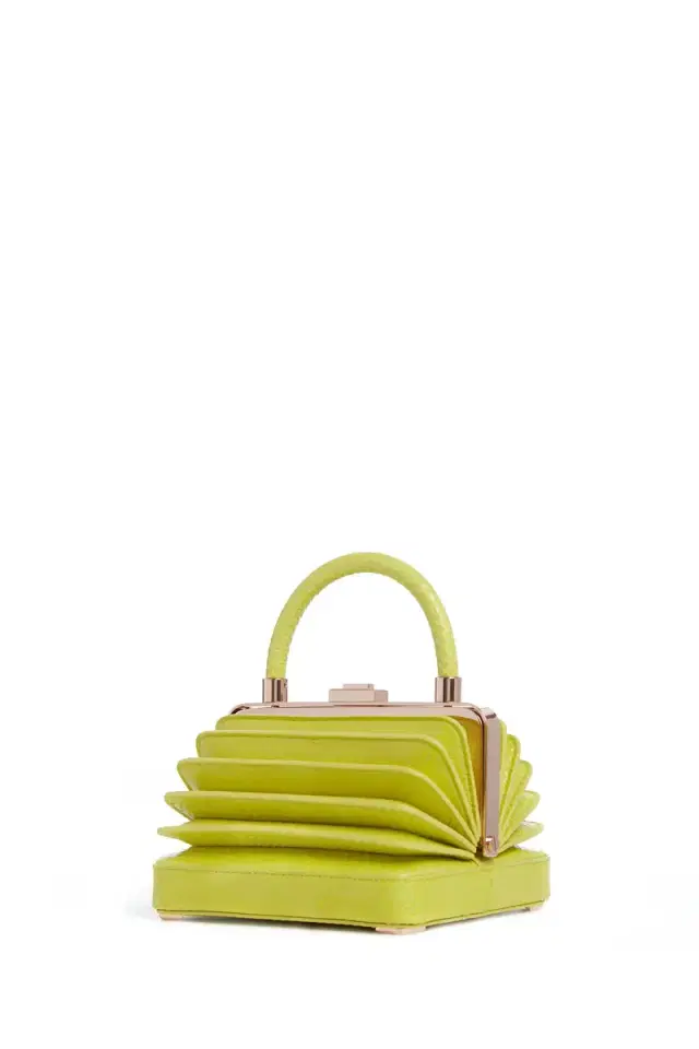 Gabriela Hearst Small Diana Bag in Lime Adamite Snakeskin