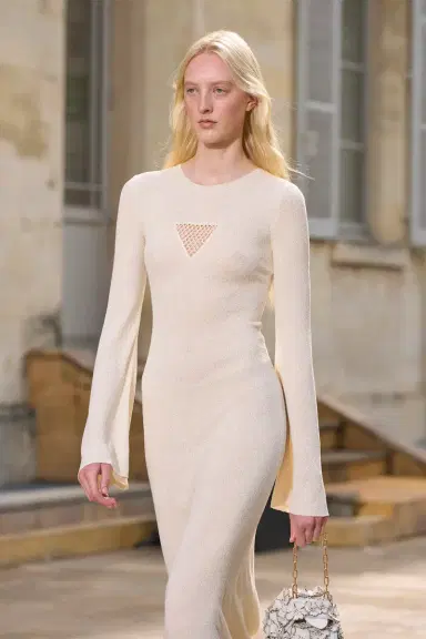 Gabriela Hearst Arisen Knit Maxi Dress in Off White Mulberry Silk | Thumbnail 3