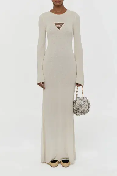 Gabriela Hearst Arisen Knit Maxi Dress in Off White Mulberry Silk | Thumbnail 5