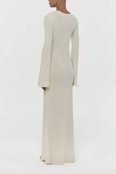 Gabriela Hearst Arisen Knit Maxi Dress in Off White Mulberry Silk | Thumbnail 6