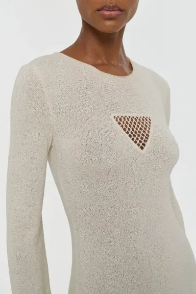Gabriela Hearst Arisen Knit Maxi Dress in Off White Mulberry Silk | Thumbnail 9