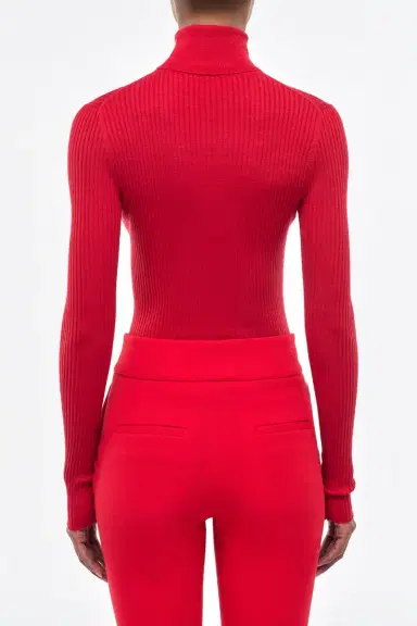 Gabriela Hearst Peppe Knit Turtleneck in Scarlet Red Cashmere Silk | Thumbnail 4