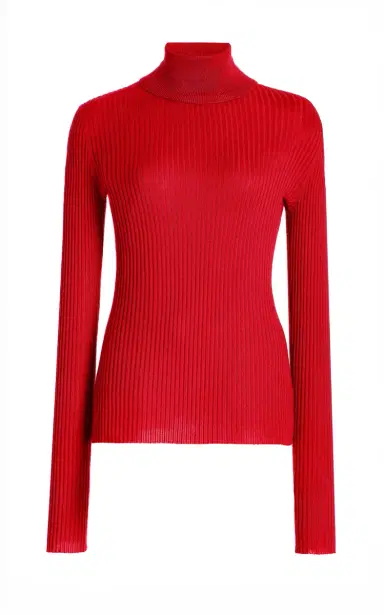 Gabriela Hearst Peppe Knit Turtleneck in Scarlet Red Cashmere Silk | Thumbnail 1