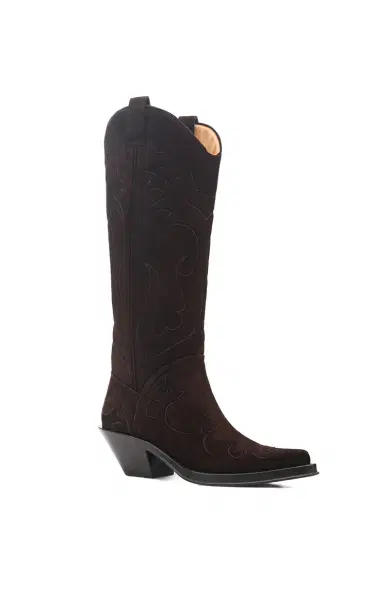 Gabriela Hearst Capitana Cowboy Boot in Dark Chocolate Suede | Thumbnail 2