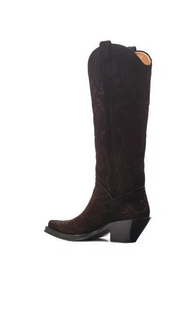 Gabriela Hearst Capitana Cowboy Boot in Dark Chocolate Suede | Thumbnail 3