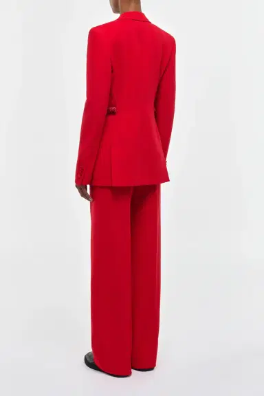 Gabriela Hearst Norman Wide-leg Pant in Scarlet Red Virgin Wool Crepe | Thumbnail 5
