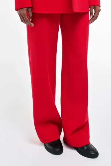 Gabriela Hearst Norman Wide-leg Pant in Scarlet Red Virgin Wool Crepe | Thumbnail 6