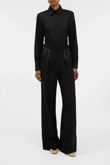 Gabriela Hearst Cruz Shirt in Black & Camel Cashmere | Thumbnail 3 Gabriela Hearst Cruz Shirt in Black & Camel Cashmere | Thumbnail 3