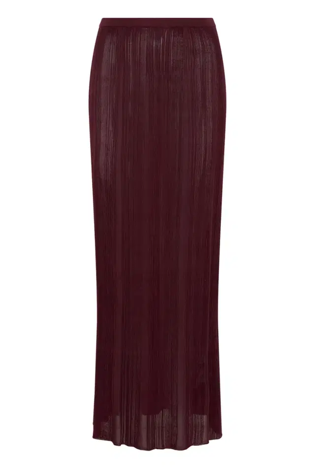 Gabriela Hearst Daniella Knit Maxi Skirt in Bordeaux Silk