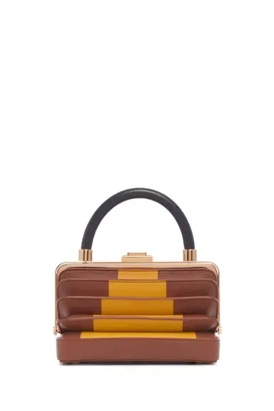 Gabriela Hearst Diana Bag in Cognac, Yellow & Navy Nappa Leather | Thumbnail 2 Gabriela Hearst Diana Bag in Cognac, Yellow & Navy Nappa Leather | Thumbnail 2